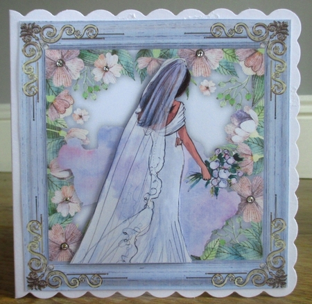 Beautiful Woman In A Wedding Dress vintage 8x8 by Johanna Lambert