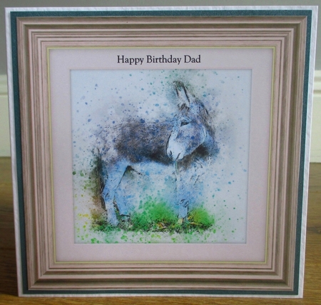 Donkey  8x8 Card Front / Topper by Johanna Lambert