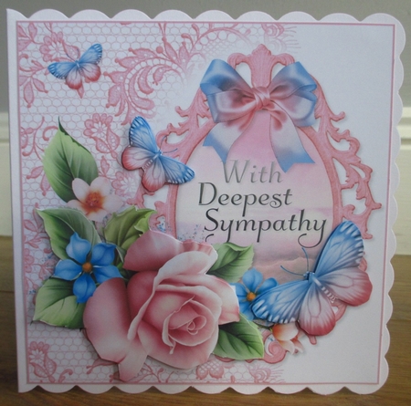 Butterflies and Roses With Deepest Sympathy by Johanna Lambert