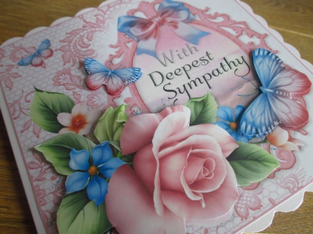 Butterflies and Roses With Deepest Sympathy by Johanna Lambert
