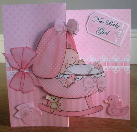 3D Shaped No-Hole Fold Back Mini Kit -   New Baby Girl Cradle by Johanna Lambert