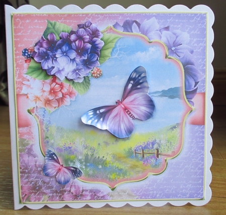 Hydrangea and Seaside Square Quick Card by Johanna Lambert