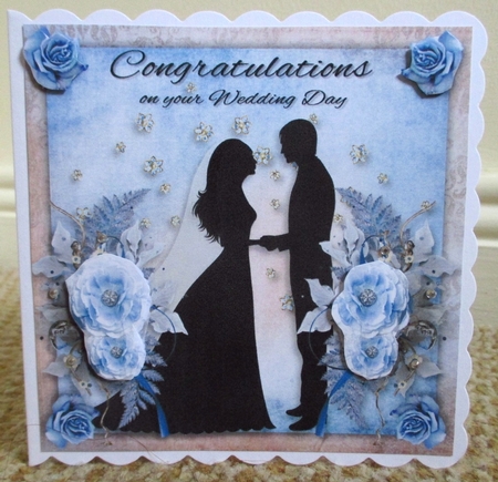 7x7 Blue wedding topper  by Johanna Lambert