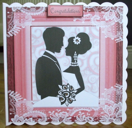 The Wedding Couple Pink 8x8 by Johanna Lambert