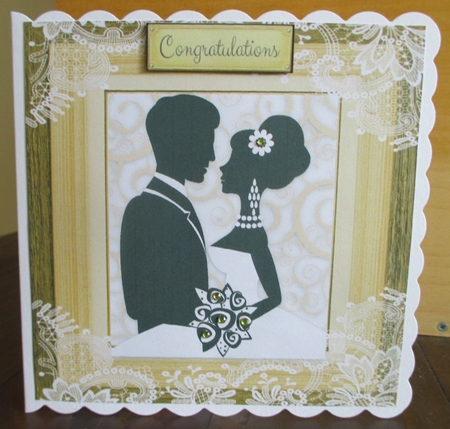 The Wedding Couple Wooden 8x8 by Johanna Lambert