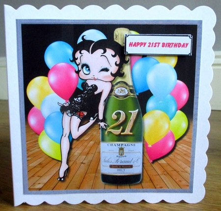 Betty Boop 21st with champagne and balloons by Johanna Lambert