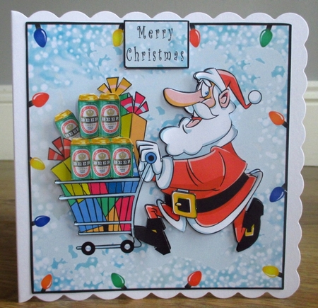 Beer Santa - Decoupage by Johanna Lambert
