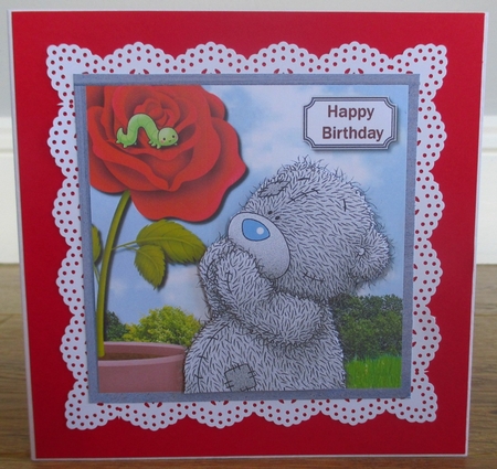 Tatty teddy with rose by Johanna Lambert