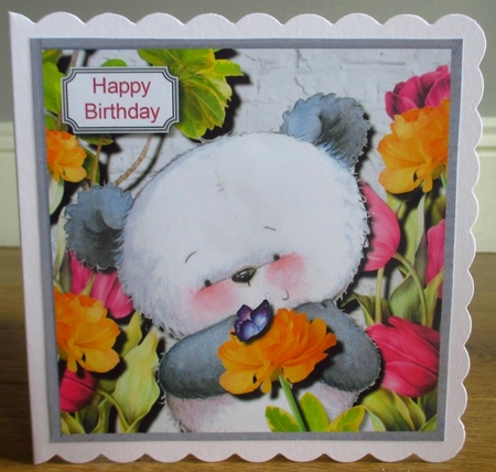 Cute panda with flowers by Johanna Lambert