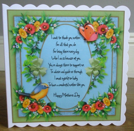 8x8 Mothers Day Floral Bird by Johanna Lambert