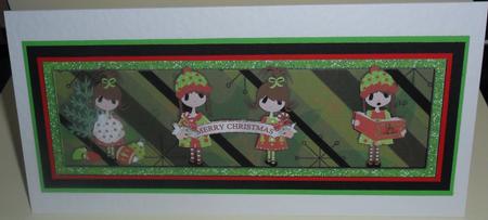 Cute Christmas Girls Large Dl Card by Johanna Lambert