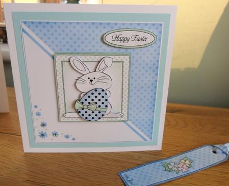 Little Boy Bunny Quick Card with 3D Decoupage Topper by Johanna Lambert