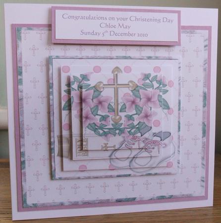 Christening/baptism Girl Card Front by Johanna Lambert