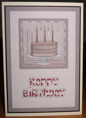 Chocolate Birthday Cake Card Front by Johanna Lambert