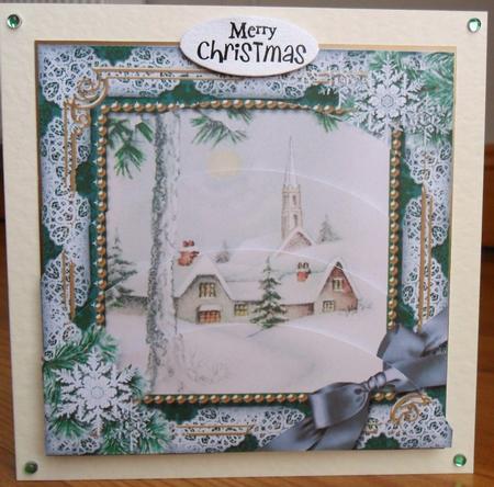 Winter Pub Snow One Edge Round Bottom Stacker by Johanna Lambert