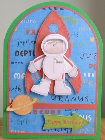 Boy Space Themed Over the Edge Card by Johanna Lambert