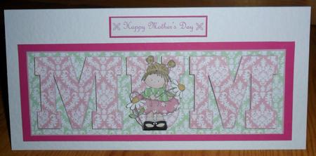 Daisy Girl Mum Large Dl Card with Decoupage by Johanna Lambert