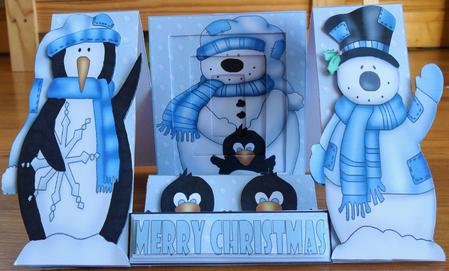 Christmas Fun in the Snow Decoupage Stepper card Kit by Johanna Lambert