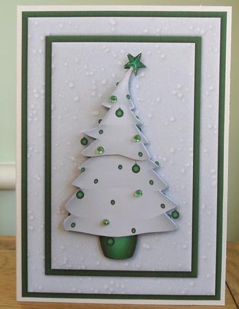 Silver & Green Christmas Tree Quick Card by Johanna Lambert