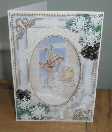Bell Angel Snow 7x5in Card Picture and Shaker Frame by Johanna Lambert
