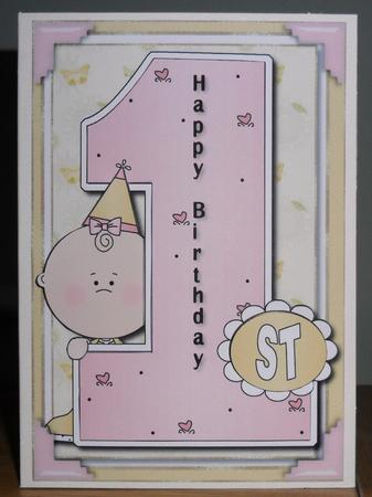 Her 1st Birthday Card Topper by Johanna Lambert