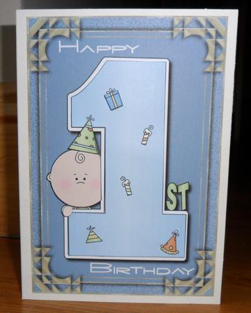 His 1st Birthday Card Topper by Johanna Lambert