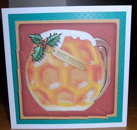 Mine's a Christmas Pint Scallop Corner Side Stacker Topper by Johanna Lambert
