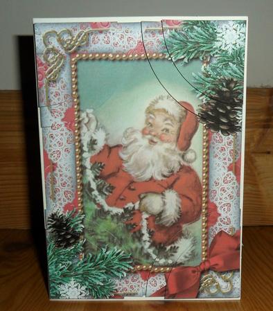 Santa Snow 7x5inch All 4 Corner Stacker Card Front by Johanna Lambert