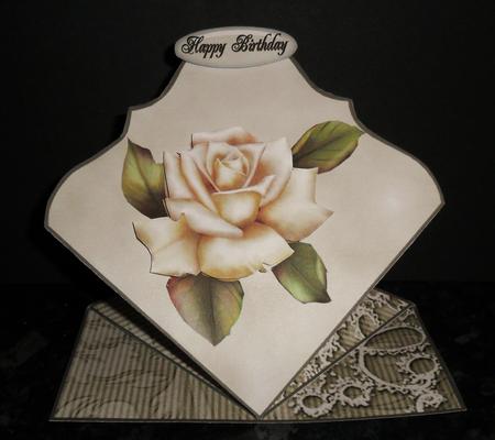 Cream Rose Spring Top Card by Johanna Lambert