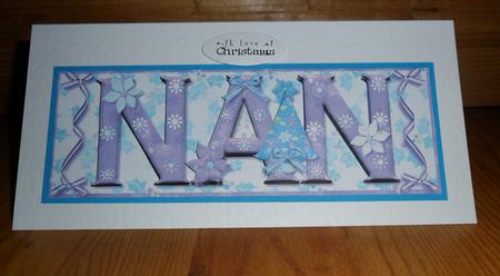 Oh Pretty Christmas Nan Large Dl Card Front with Decoup by Johanna Lambert