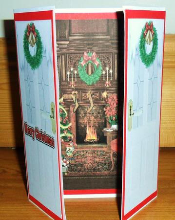 Christmas Fireside Scene, Gatefold by Johanna Lambert
