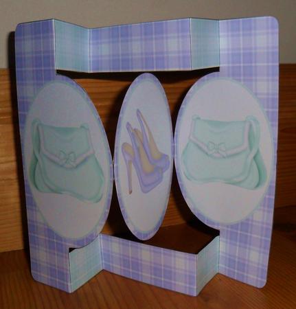 Handbags and Shoes Oval Folded Pop Out Card by Johanna Lambert