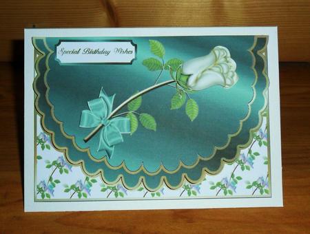 Simple Rose Envelope Card in Green by Johanna Lambert