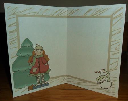 Flakey and Friends Christmas Landscape Insert for an A5 Card by Johanna Lambert