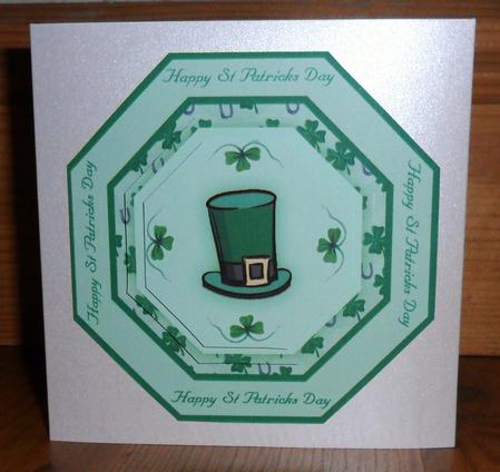 St Patricks Day Octagonal Pyramid Quick Card by Johanna Lambert