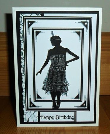 Black & White 'art Deco' Lady A5 Card Kit by Johanna Lambert