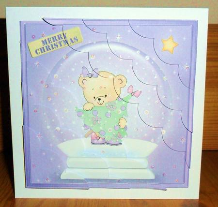 8 x 8 Rosie's Xmas Tree Snowglobe Kit with Scalloped Corners by Johanna Lambert