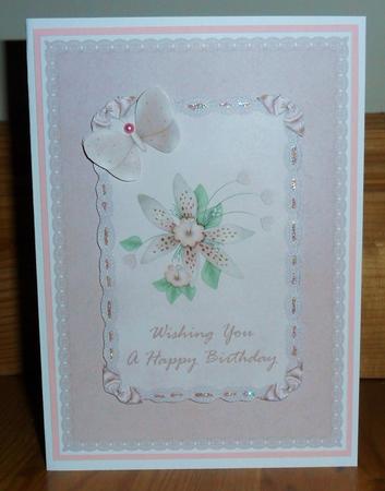 Pink Butterfly & Lilies by Johanna Lambert