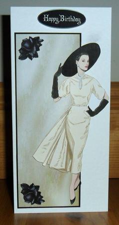 Elegant Lady Large Dl with Decoupage by Johanna Lambert