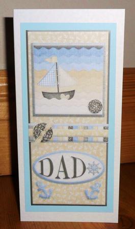 Happy Birthday Dad Octogon Shaped Theatre Card Sailing by Johanna Lambert