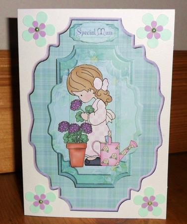 Little Flower Girl with Decoupage by Johanna Lambert