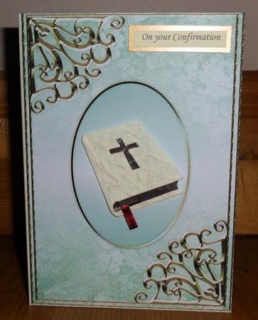 Textured Floral Card Front - Mint by Johanna Lambert