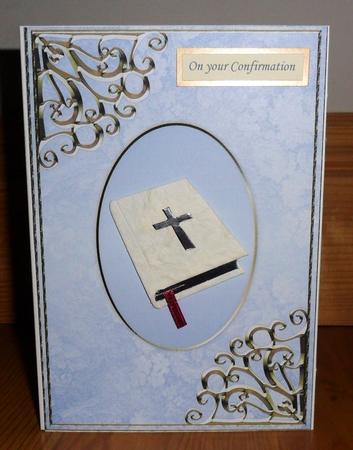 Textured Floral Card Front - Sky by Johanna Lambert