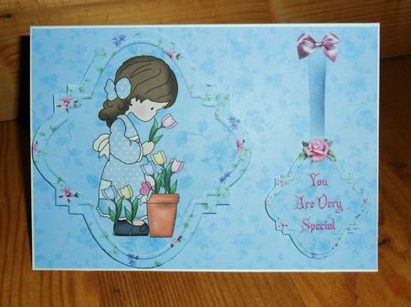 Little Tulip Girl with Decoupage by Johanna Lambert