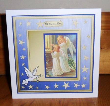 Xmas Dove Matching 8 x 8 Insert Panel and Greetings by Johanna Lambert