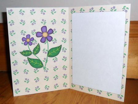 Dark Purple Flowers Insert (cream) by Johanna Lambert