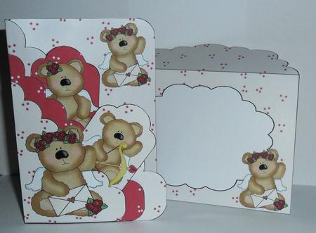 Cupid Bears Scalloped Pocket Card Kit by Johanna Lambert