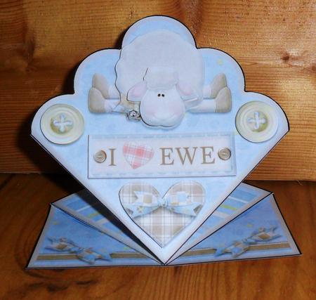 I Love Ewe Scallop Diamond Top Spring Card by Johanna Lambert