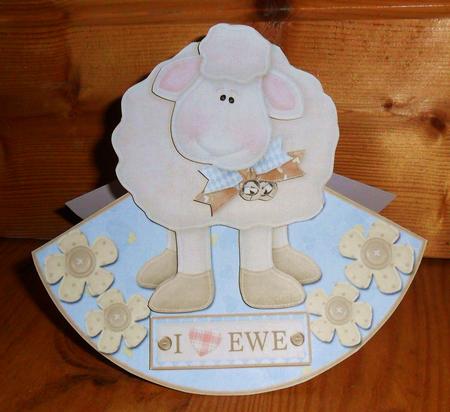 I Love Ewe Over the Edge Wobble Card by Johanna Lambert