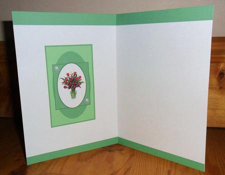 Tulip Insert A5 Portrait Wth Green Border by Johanna Lambert